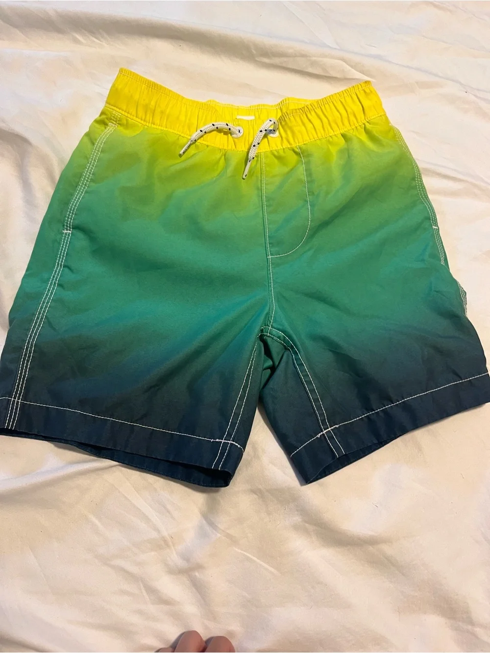 GAP Kids Boys M 8 Gap Surf Ombré Swim Trunks Board Shorts Yellow Green Blue